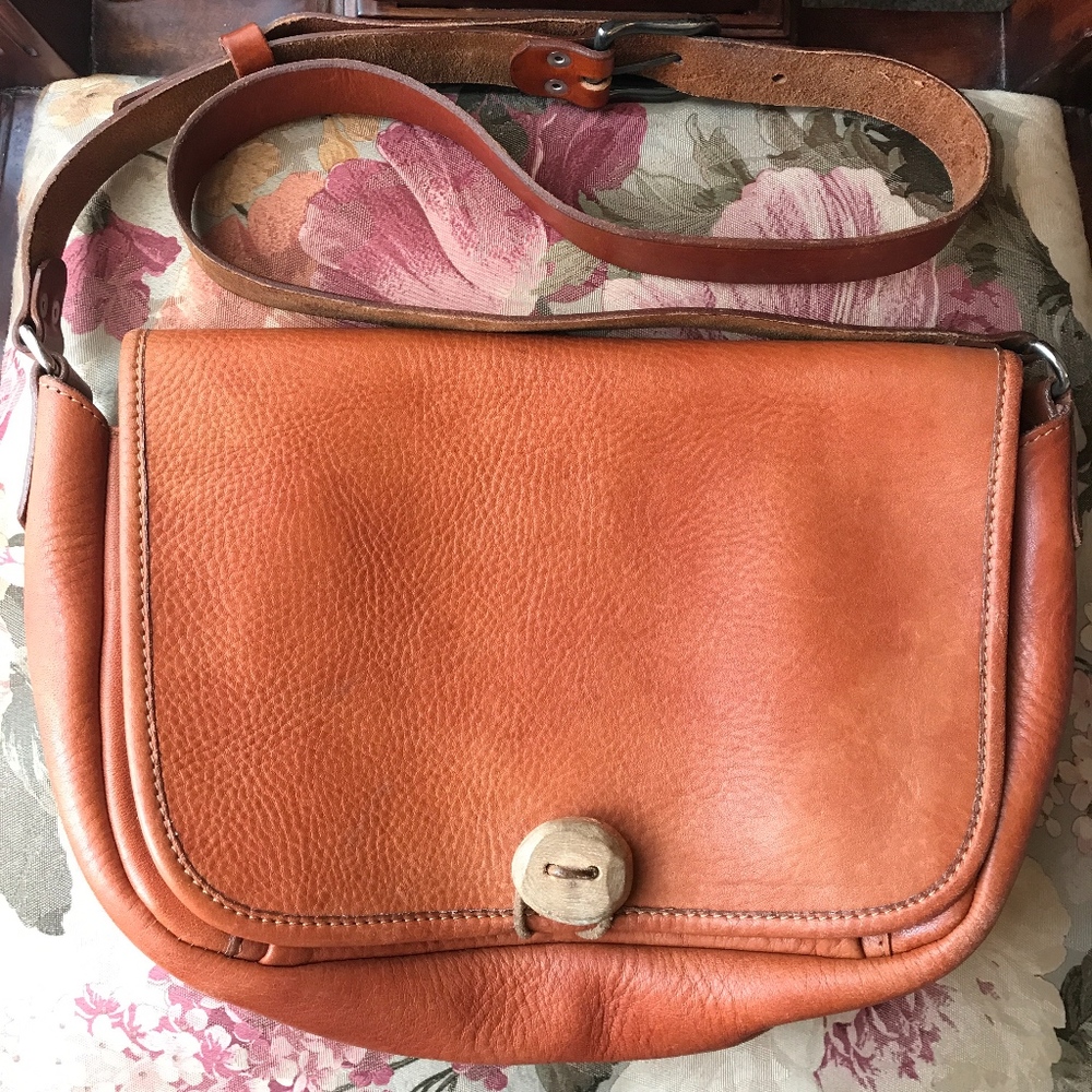 Vintage Italian Full Grain Leather Bag from Italy